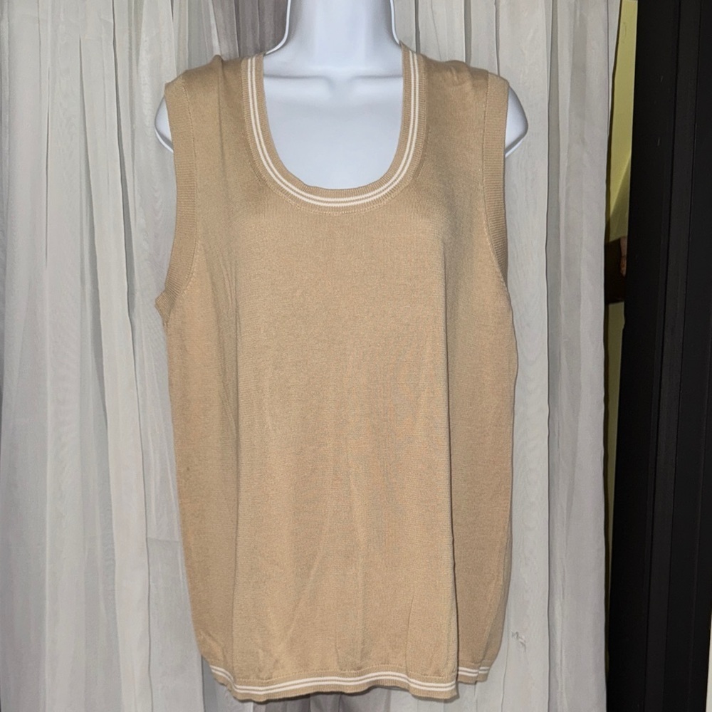 Tommy Hilfiger Tan Knit Sleeveless Top